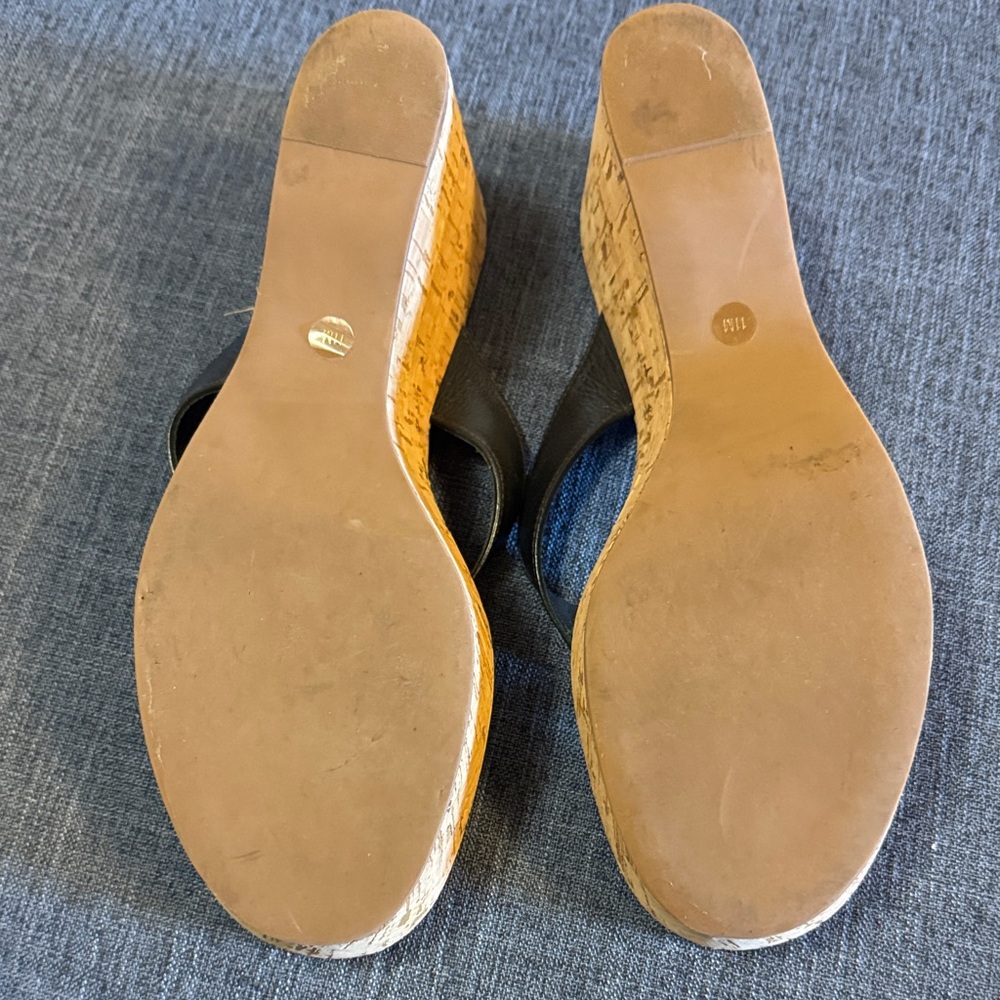 Tory Burch Black and Cork Wedge sandals - Picture 4 of 5